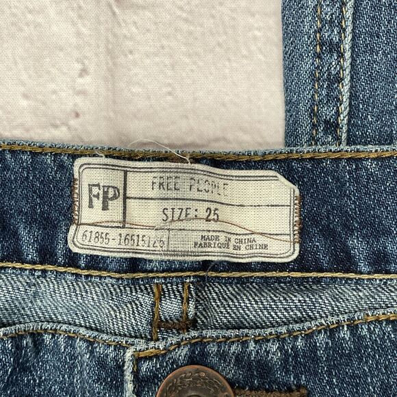 Free People Women Distressed Ankle Jeans Size 25 Blue Denim B363 -30 - Picture 9 of 16